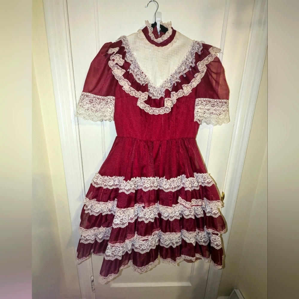 Vintage Victorian style square dance dress